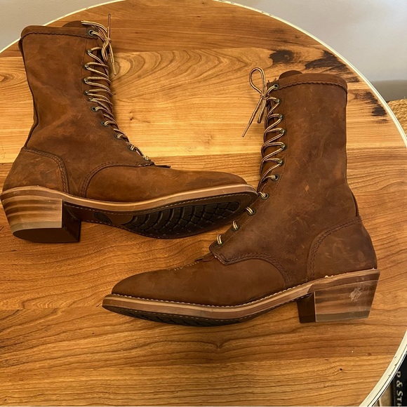 Abilene Boots Men’s Brown 12” Western Packer Boots Soft Round Toe #6046 size 12 - Picture 5 of 10